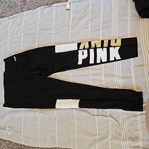 STUNNING VS PINK BONDED HIGH WAISTED LEGGINGS WITH MESH